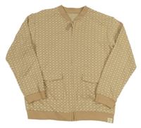 Béžová kostkovaná propínací mikina George