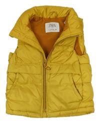 Žlutá šusťáková zateplená vesta Zara