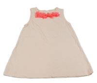 Světlerůžové melírované šaty s 3D tylovými květy C&A