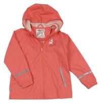 Korálová nepromokavá bunda s jednorožcem a kapucí Lupilu