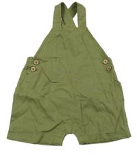 Zelené lněné laclové kraťasy kiabi