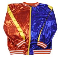 Kostým - Červeno-fialová lesklá bunda - Harley Quinn
