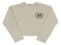 Smetanové žebrované crop triko s číslem Primark