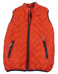 Červená šusťáková prošívaná lehce zateplená vesta s logem Name it