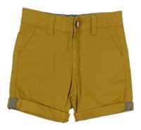 Okrové plátěné chino kraťasy Denim Co.