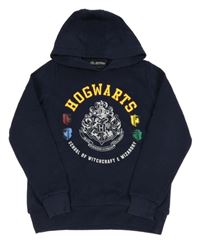 Tmavomodrá mikina s potiskem a kapucí - Harry Potter 