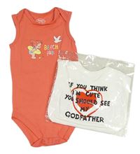 2set - Korálové body s dívkou + bílý bryndák s nápisem a srdcem 