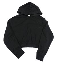 Černá crop mikina s kapucí zn. H&M