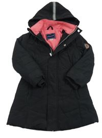 Černý šusťákový zimní kabát s kapucí Andy&Evan