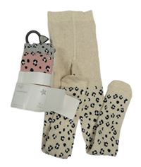 Nové - 3set - 3x punčocháče s leopardím vzorem - šedé + béžové + růžové F&F