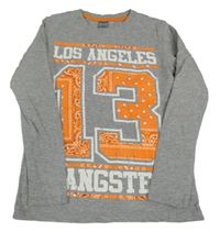 Šedé triko s číslem a nápisy Y.F.K.