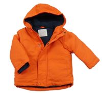 Neonově oranžová šusťáková zimní bunda s kapucí Primark