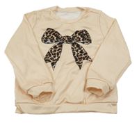 Vanilková mikina s mašlí Shein