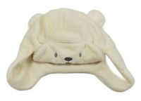 Smetanová kožešinová beranice s čumákem a oušky Nutmeg