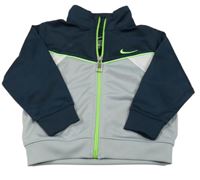Tmavomodro-světlešedo-bílá propínací sportovní mikina s logem Nike