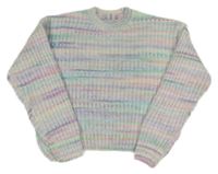 Barevný melírovaný crop svetr Page one young