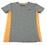 Šedo-oranžové sportovní tričko s nápisem Yigga