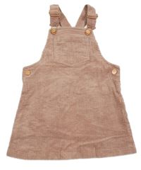 Růžové manšestrové laclové šaty Next