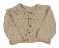 Béžový perforovaný propínací svetr George