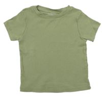 Khaki žebrované tričko Primark