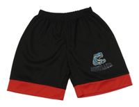 Černo-červené sportovní kraťasy s dinem 