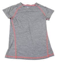 Šedo-růžové melírované sportovní tričko H&M
