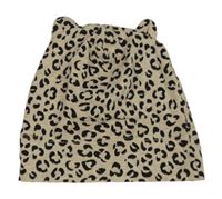 Béžovo-černá čepice s leopardím vzorem H&M
