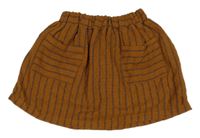Hnědo-šedá pruhovaná sukně Zara