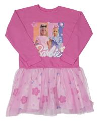 Růžové teplákové šaty s tylovou sukní - Barbie 