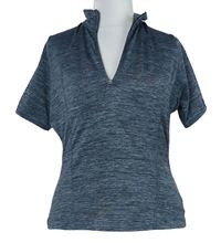 Dámské černo-šedé melírované sportovní crop tričko 