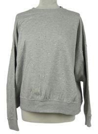 Dámská šedá mikina s kamínky New Look 