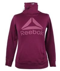 Dámská purpurová sportovní funkční mikina s logem a komínovým límcem Reebok 