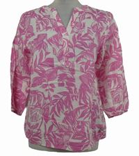 Dámská růžovo-bílá vzorovaná lněná halenka Street One 