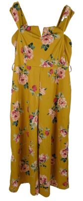 Dámský okrový květovaný kalhotový palazzo overal New Look 