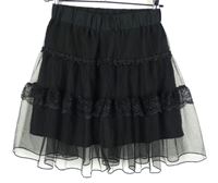 Dámská černá tylová sukně s krajkovými volánky New Look