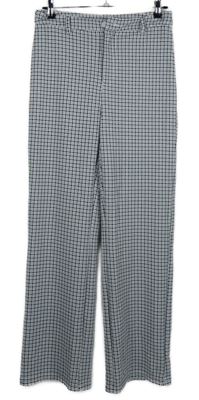 Dámské černo-bílé kostičkované volné kalhoty Shein 