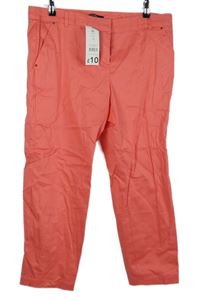 Nové - Dámské lososové plátěné capri kalhoty George 