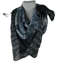 Dámský černo-šedý vzorovaný šátek 