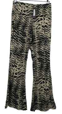 Nové - Dámské černo-béžové vzorované zvonové kalhoty Nasty GAL 