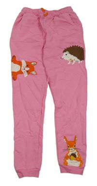 Růžové tepláky se zvířaty Mini Boden