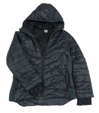 Černá šusťákovo/softshellová zimní bunda s kapucí Decathlon