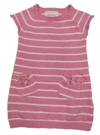 Růžové pruhované pletené šaty Early Days