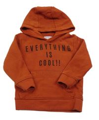 Oranžová mikina s nápisem a kapucí Minoti