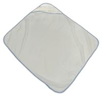 Bílá froté osuška s kapucí s vláčky 