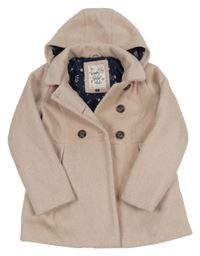 Světlerůžový flaušový kabát s kapucí C&A