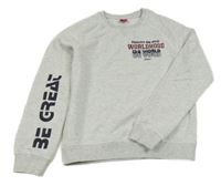 Bílo-šedá melírovaná mikina s nápisem S. Oliver