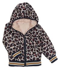 Světlerůžová šusťáková jarní oboustranná bunda sflíčky a kapucí Dirkje