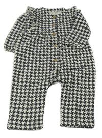 Bílo-černá vzorovaná tepláková kombinéza H&M