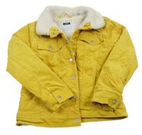 Žlutá manšestrová zateplená bunda Okaidi