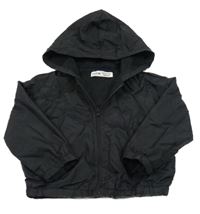 Černá šusťáková jarní bunda s kapucí Shein